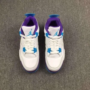 Nike Air Jordan 4 Retro Hornets White Blue Purple Basketball Men Best Basketball Shoes Last 5 Years