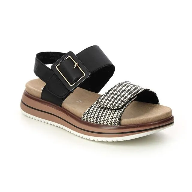 RIEKER SANDAL - D1J5302 - BLACK & WHITE Closed Toe Sandals