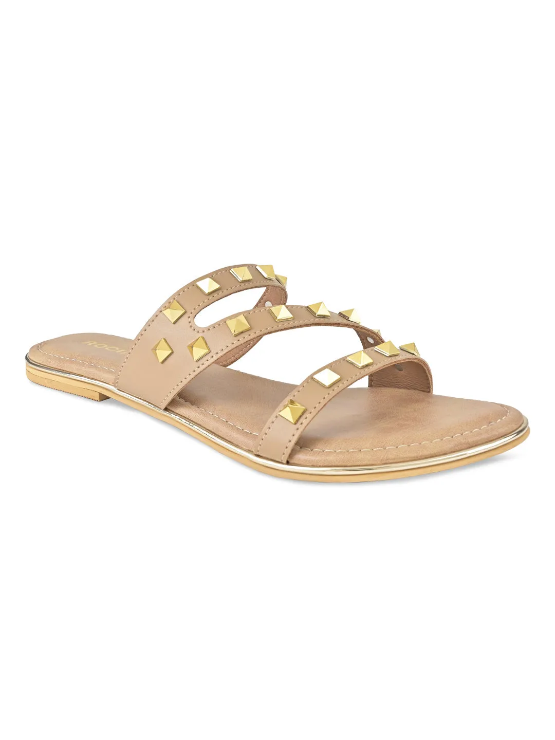 Best Type Of Shoes For Flat Feet Rocia By Regal Beige Women Zig Zag Studded Flats