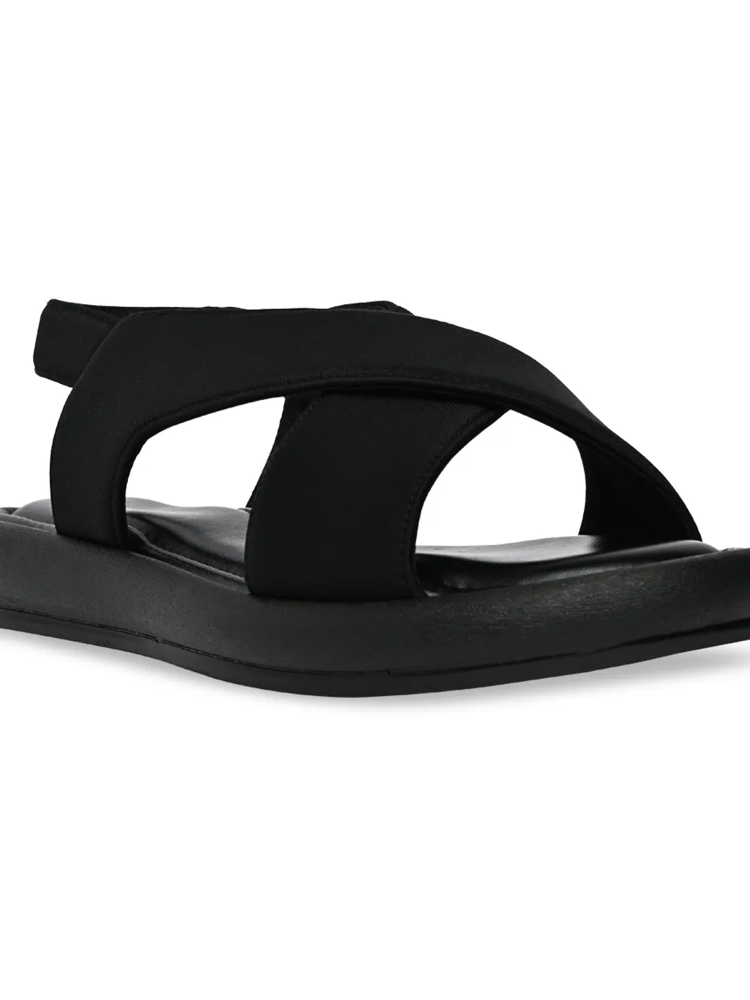 Rocia By Regal Black Women Casual Cross Sandals Pesaro Shoes Flats