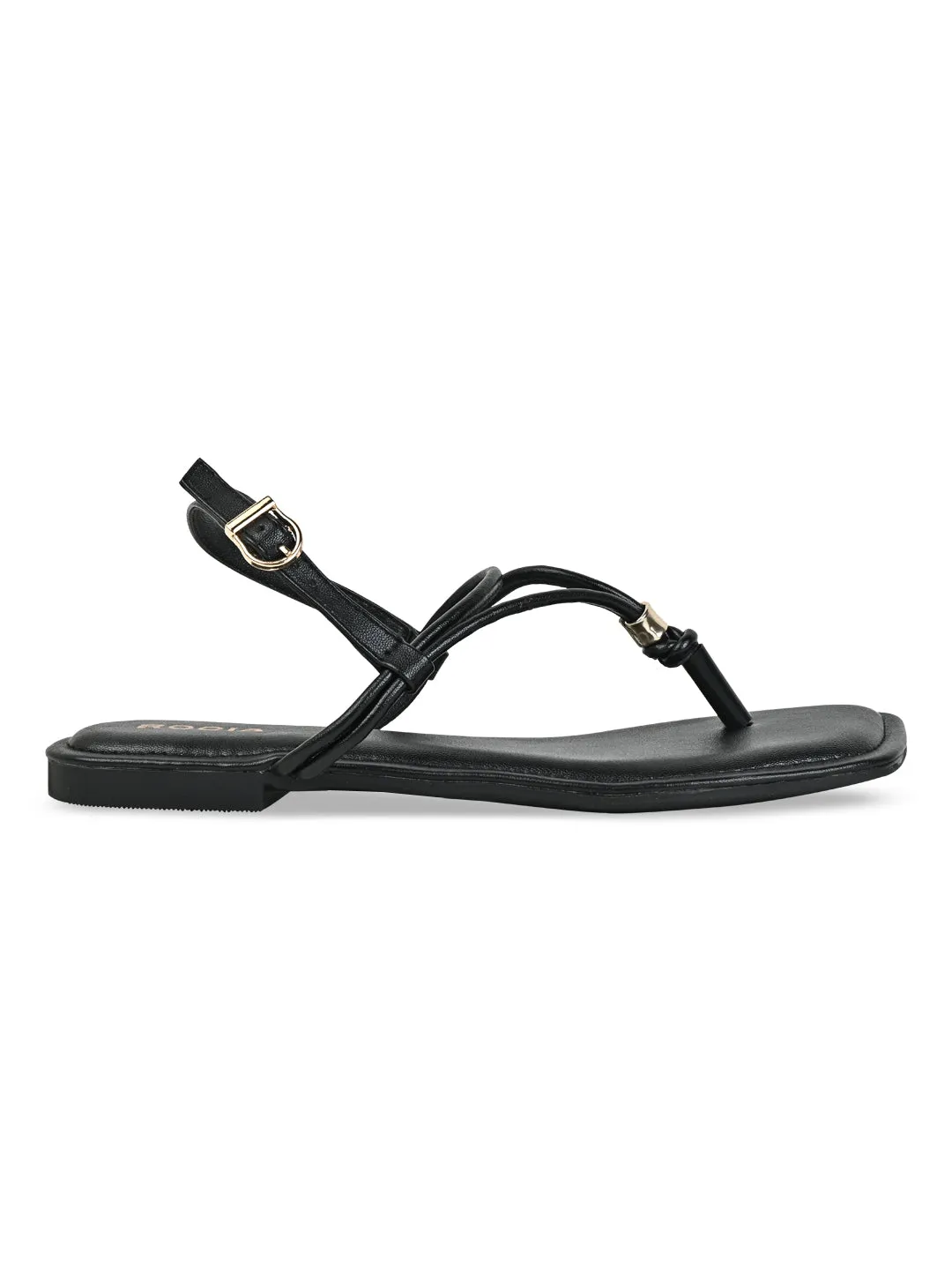 Rocia By Regal Black Women Casual Flat Sandals Flat Shoe Paint