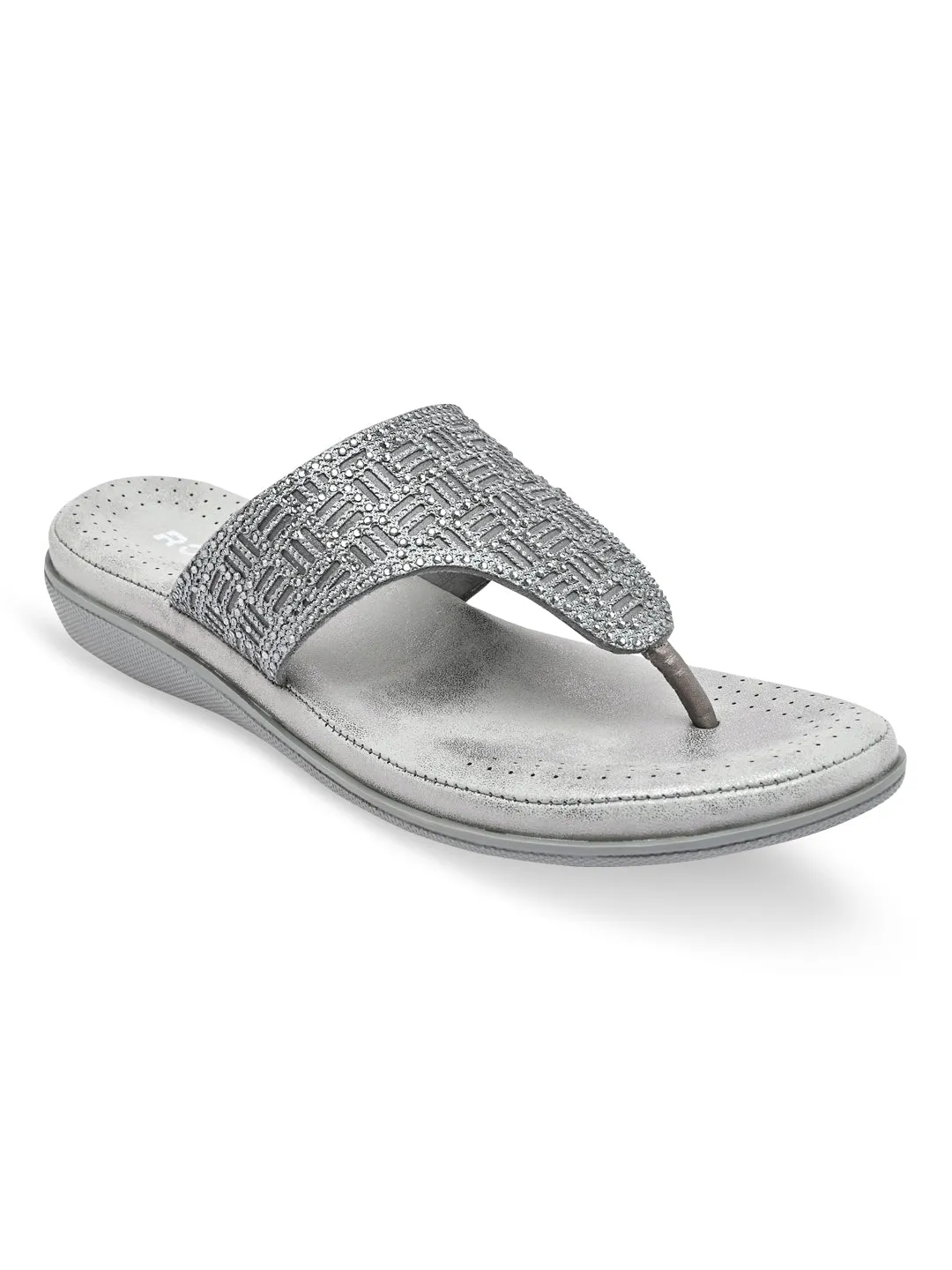 Flat Shoes Nevada Di Matahari Rocia By Regal Gun Metal Women Comfort Embellished Flats