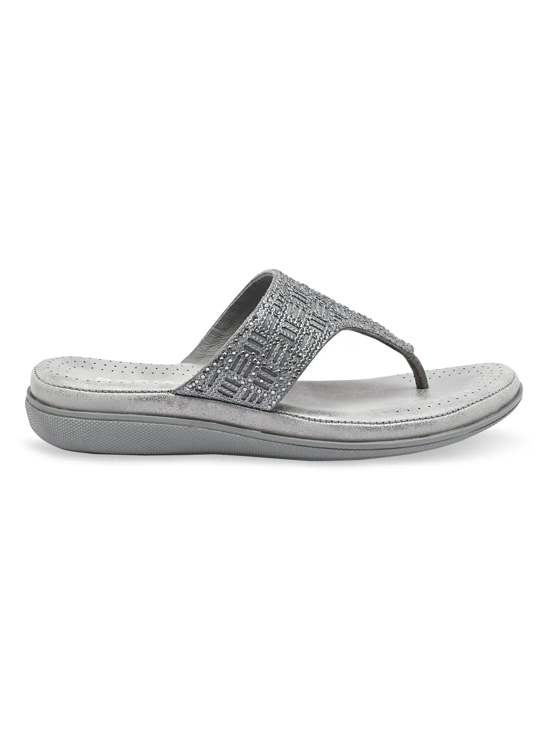 Rocia By Regal Gun Metal Women Comfort Embellished Flats Best Shoes For Flat Feet With No Arch