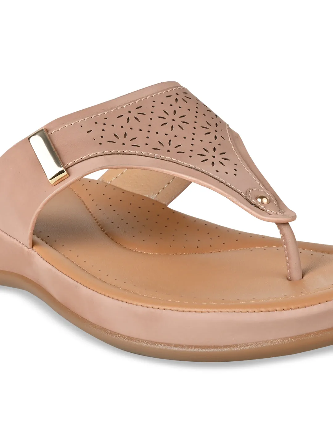 Rocia By Regal Pink Women Laser Cut Comfort Flats Flat Shoes Jelly