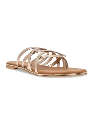 Rocia By Regal Rose Gold Women Strappy Flats Running In Flat Shoes