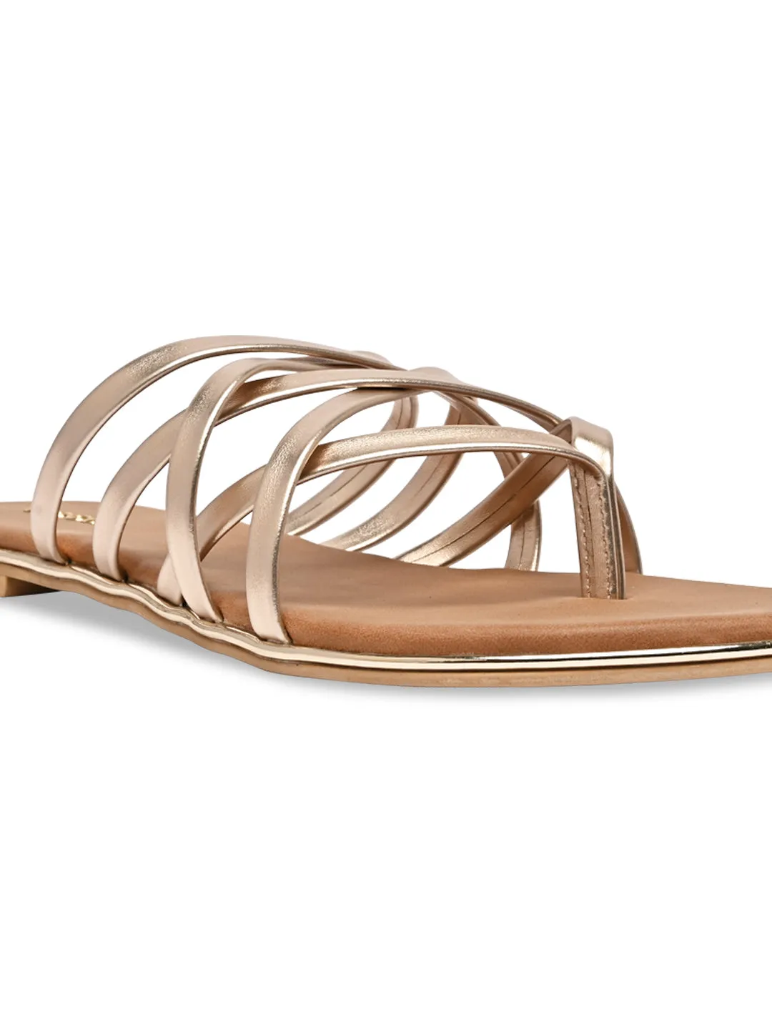 Walmart Flats Rocia By Regal Rose Gold Women Strappy Flats