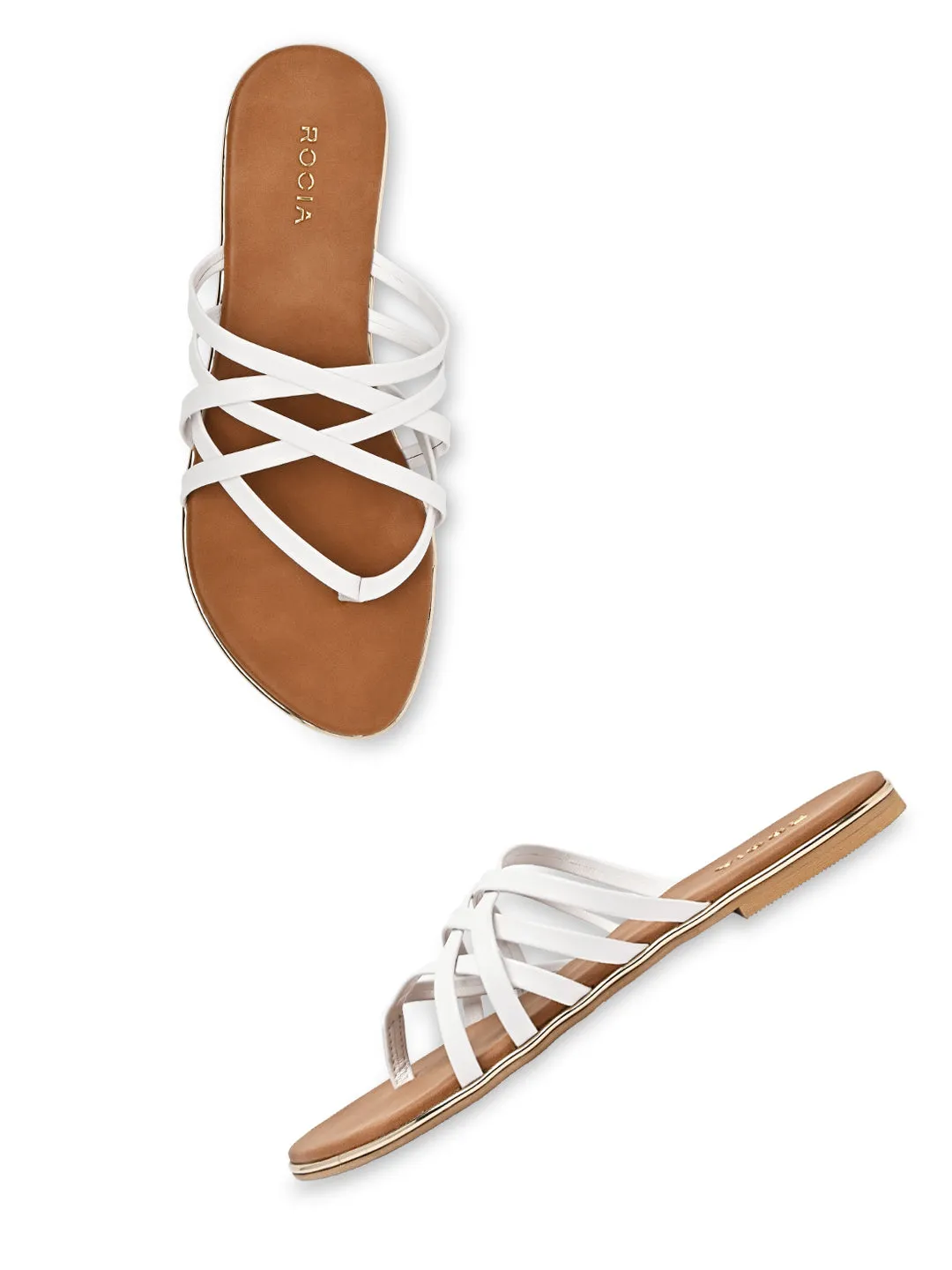 Best Marathon Shoes For Flat Feet Rocia By Regal White Women Strappy Flats