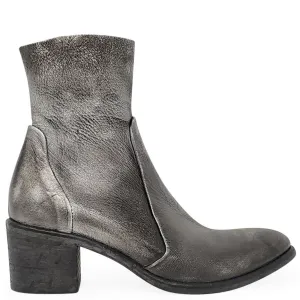 Fashion Boots Antique Silver Leather Ankle Boot