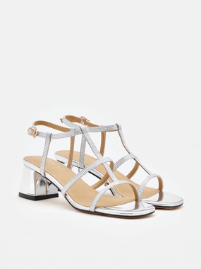 Italian Leather Sandals Rumi Crystal Embellished Strappy Sandal Heels