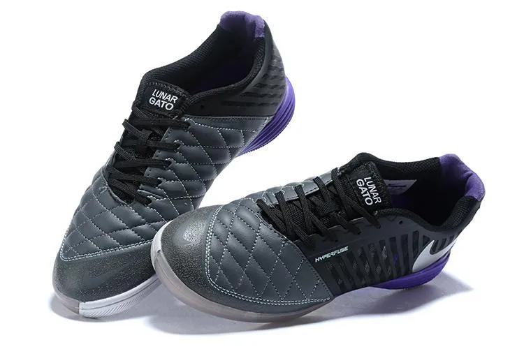 Nike Nurses Shoes Nike Lunar Gato II IC Soccers Cleats Shoes Purple Black