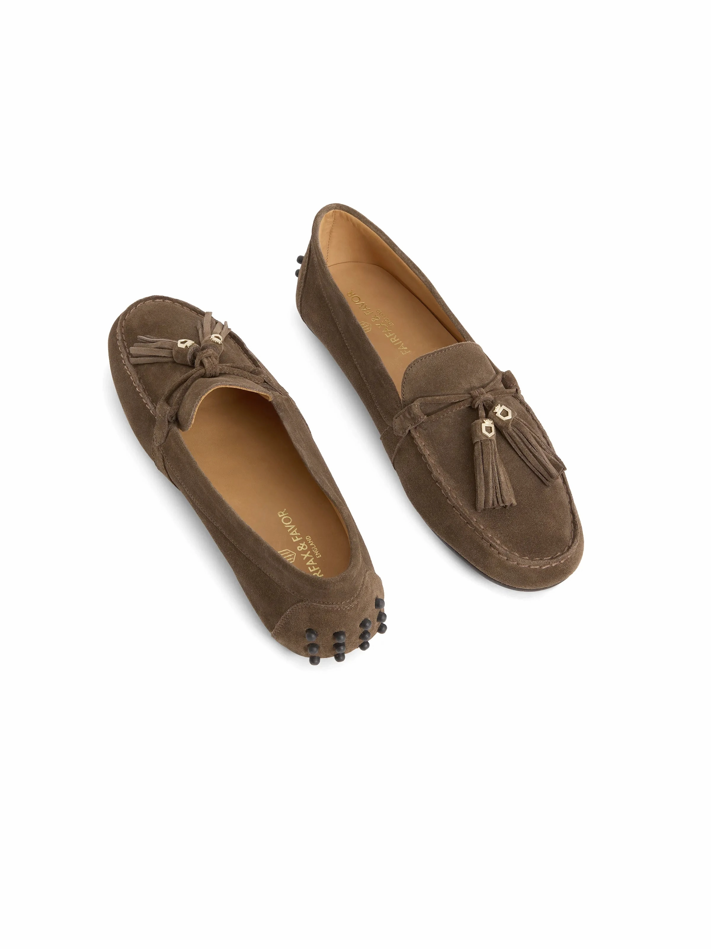 Triangle-patch Leather Loafers Rutland - Fog