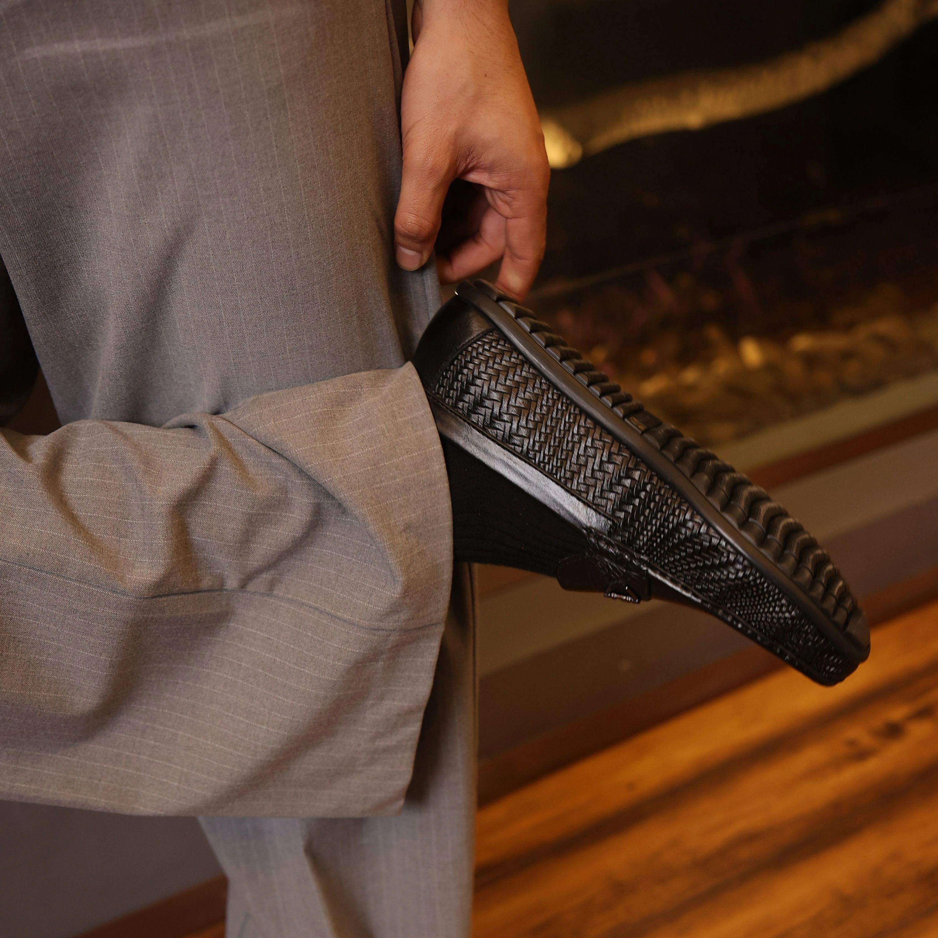 San Marino Black Loafer Gray Loafers