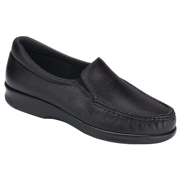 SAS Twin Loafer Black Leather (Women's) Flag Ltd Loafers