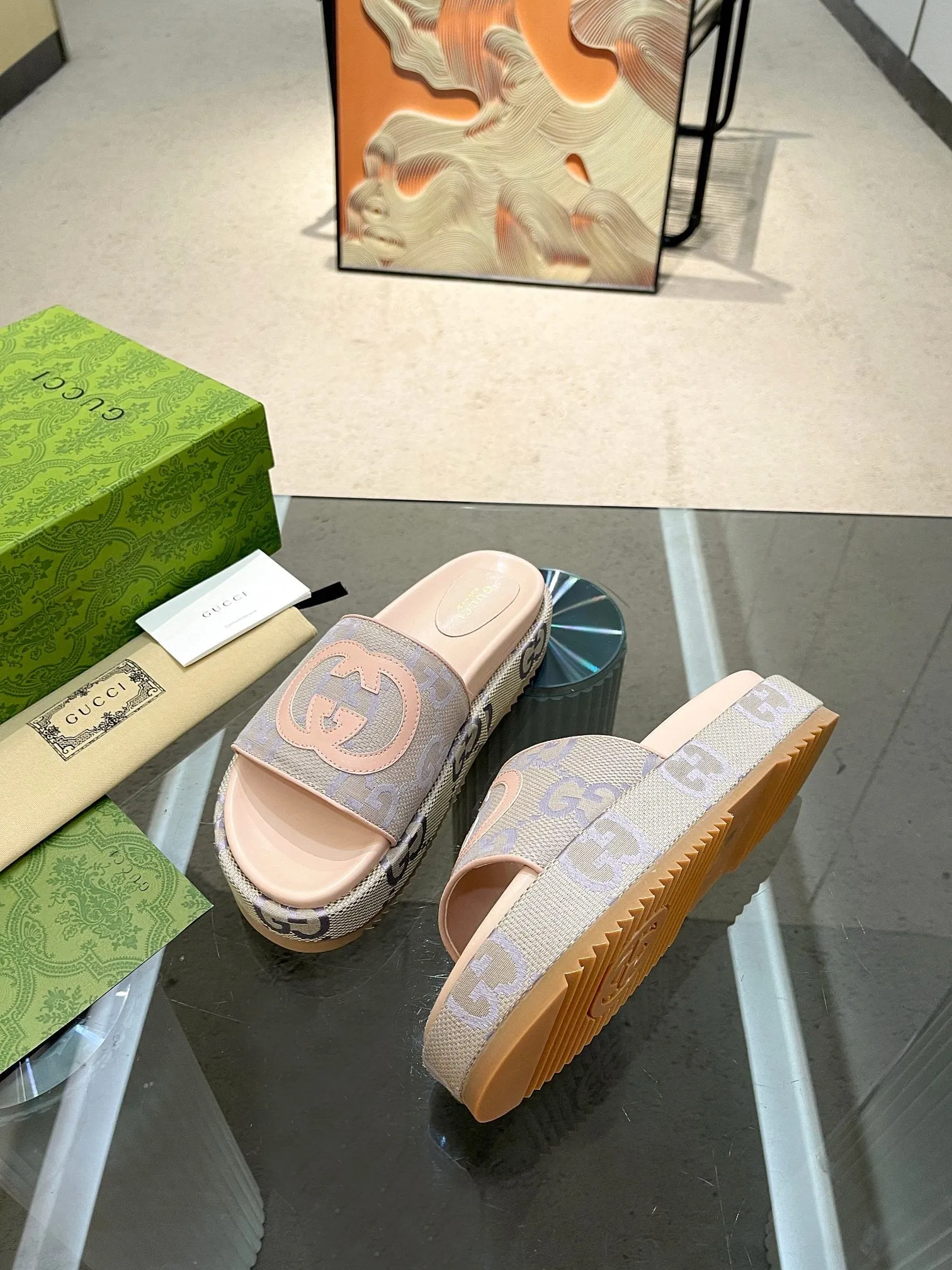 Sandals Select Rewards Member SE1127 Women's Jumbo GG Platfor Slide Sandal / Size5-12