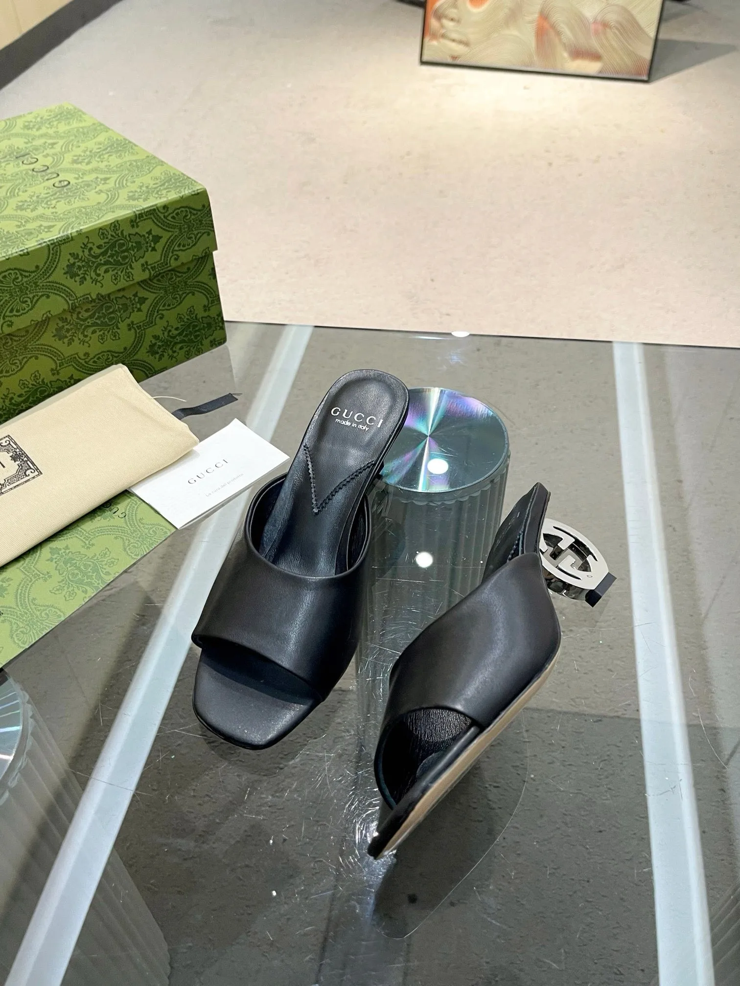 SE1323 Women's Interlocking G Heel Sandal /  Size5-10 Hotel Sandals Royal Caribbean Jamaica