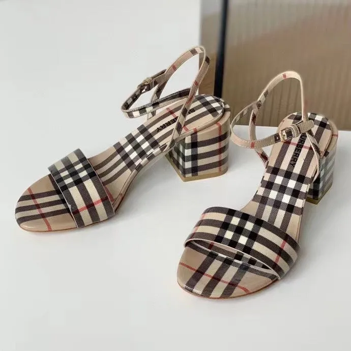 All Inclusive Resorts Adults Only SE873 BUR Vintage Check Patent Leather Sandals / Size5-8