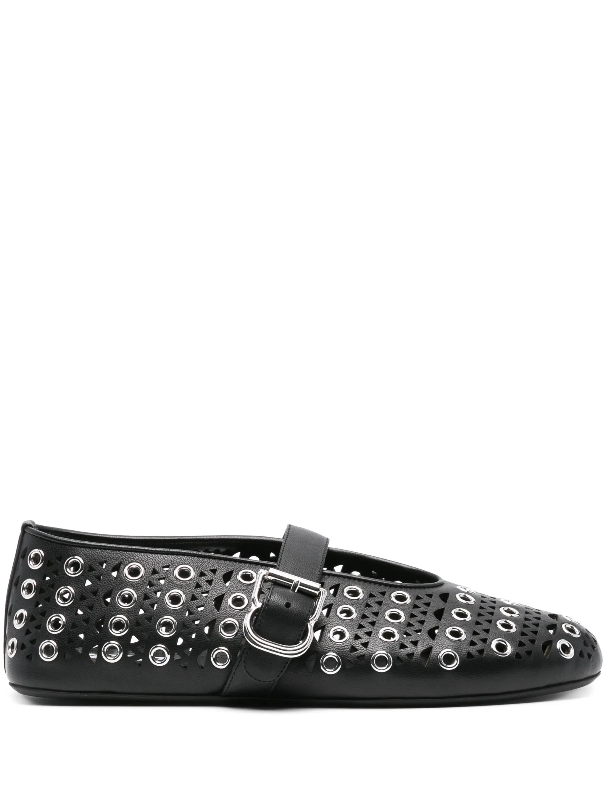 Best Shoe Brand For Wide Flat Feet eyelet-embellished ballet flats