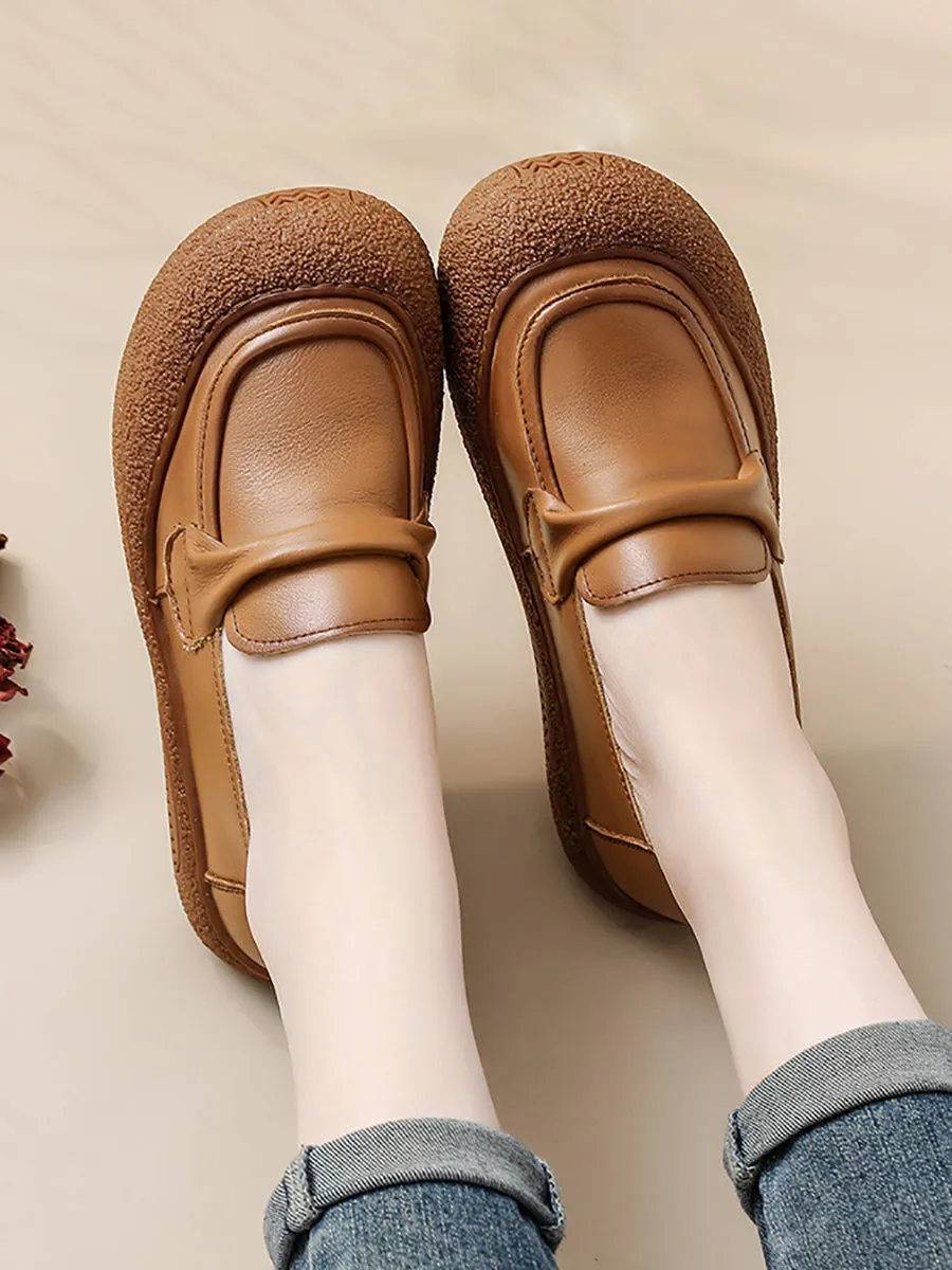Canvas Shoes Ballet Women Casual Summer Soft Leather Solid Flat Shoes AT1056