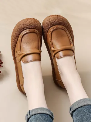 Women Casual Summer Soft Leather Solid Flat Shoes AT1056 The Row Flat Shoes