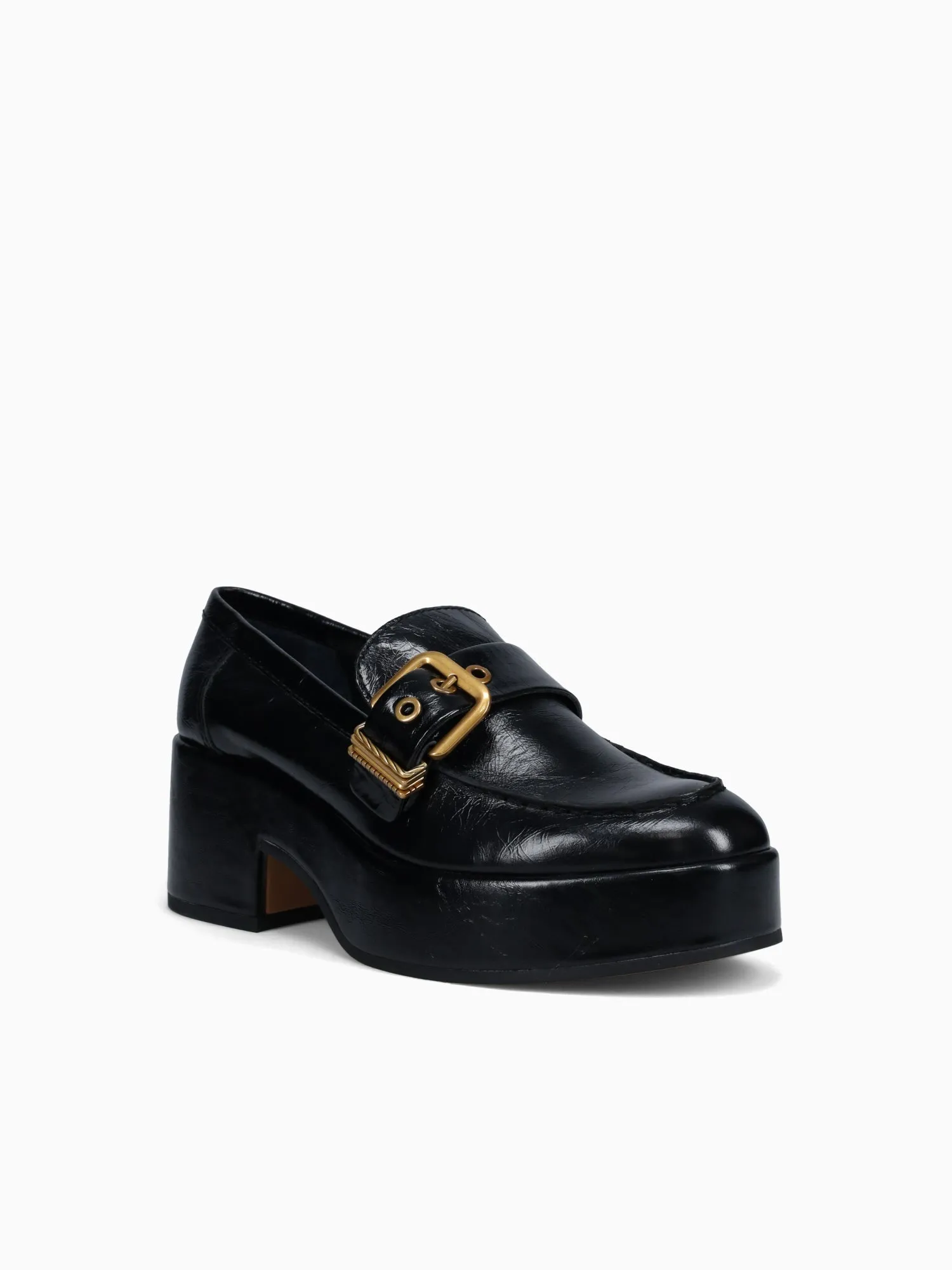 Yonder Black Crinkle Patent Louboutin Loafers