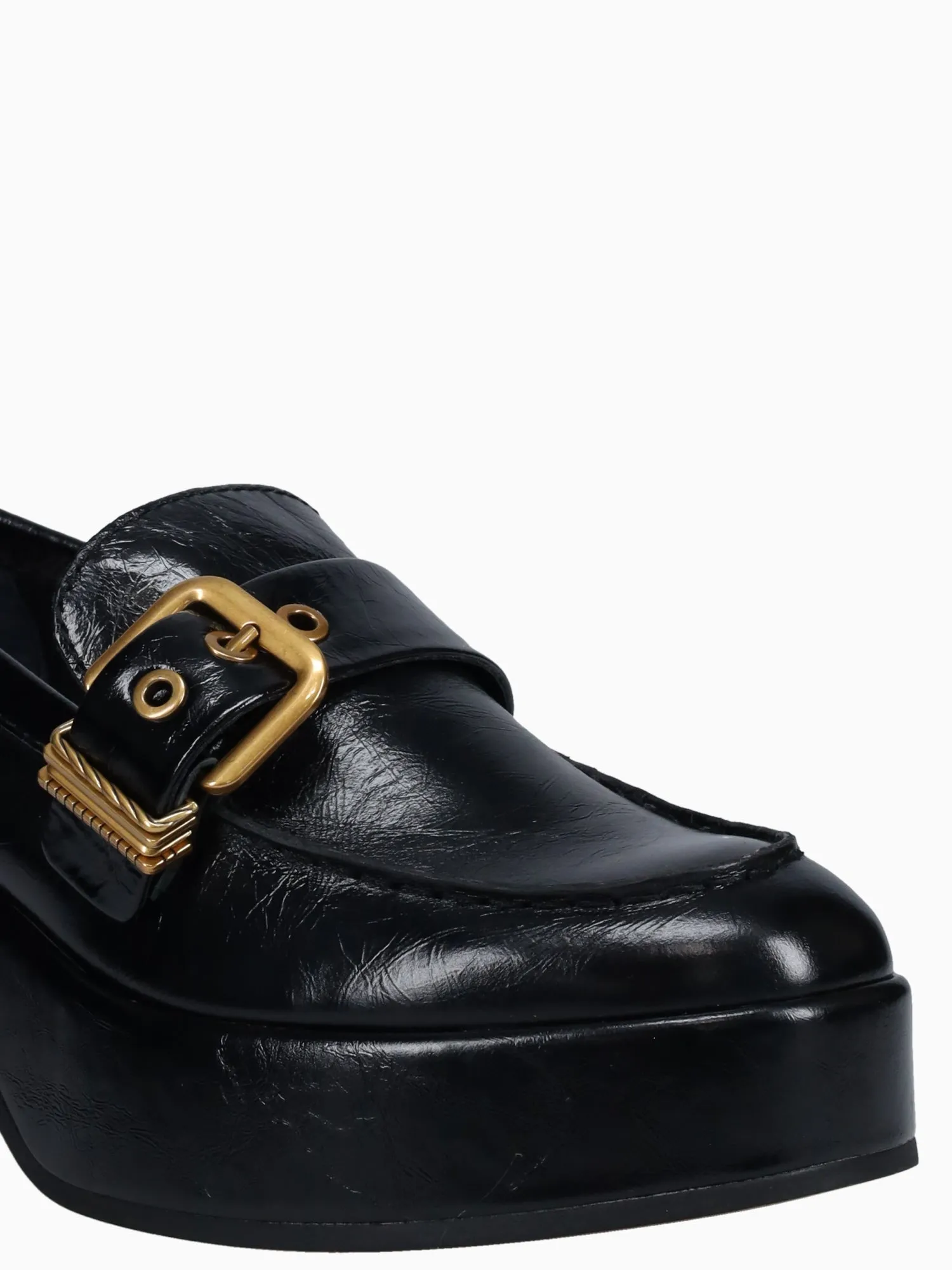 Penny Loafers Suede Yonder Black Crinkle Patent