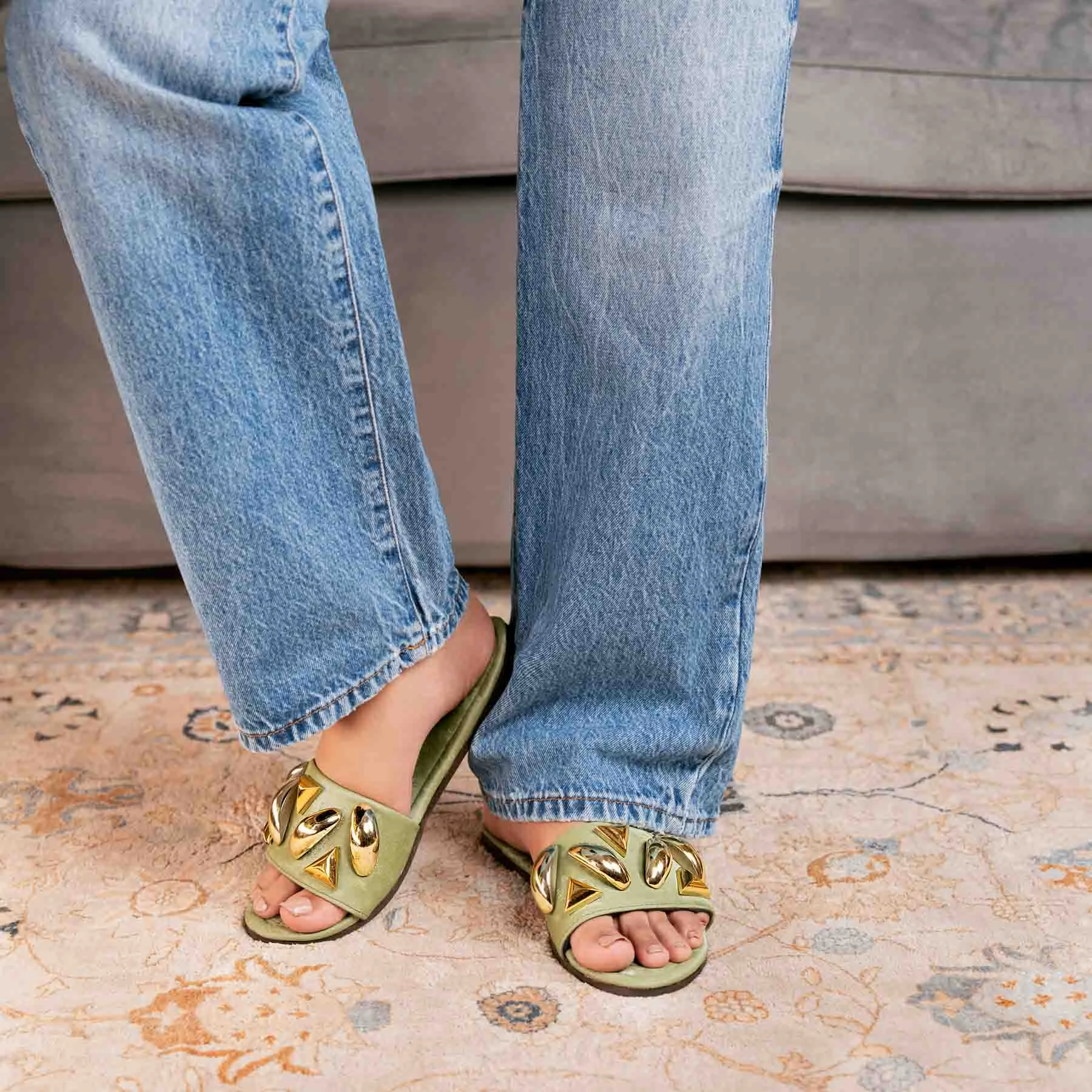 Green Casual Women Slipper CL2073