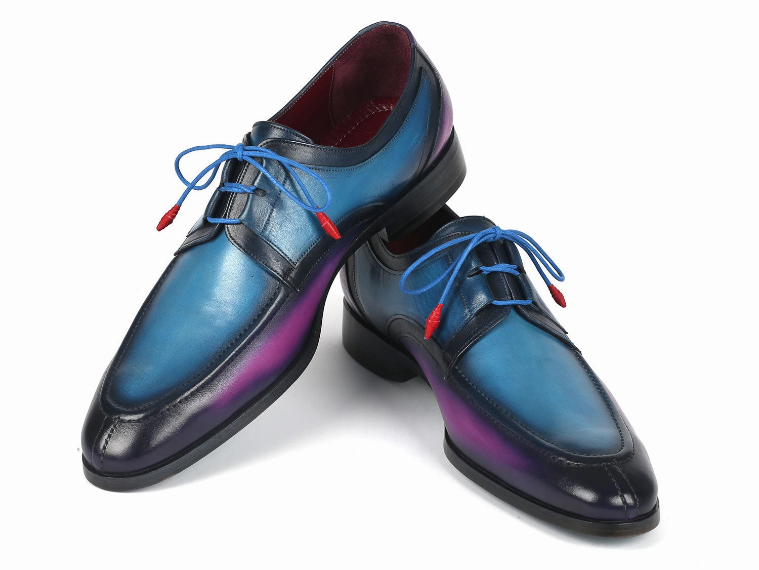 Paul Parkman Ghillie Lacing Blue and Purple Dress Shoes (ID#GU568BLP) Dress Pant Shoes