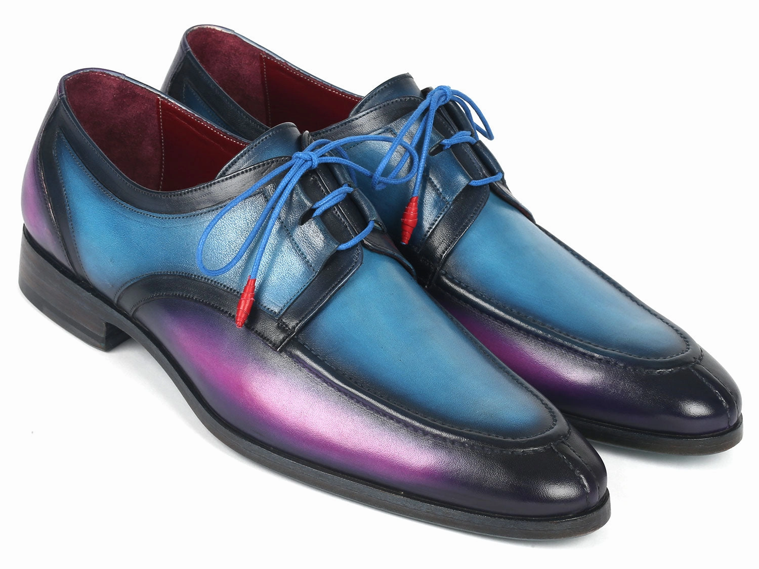 Paul Parkman Ghillie Lacing Blue and Purple Dress Shoes (ID#GU568BLP) Dress Shoes Guide