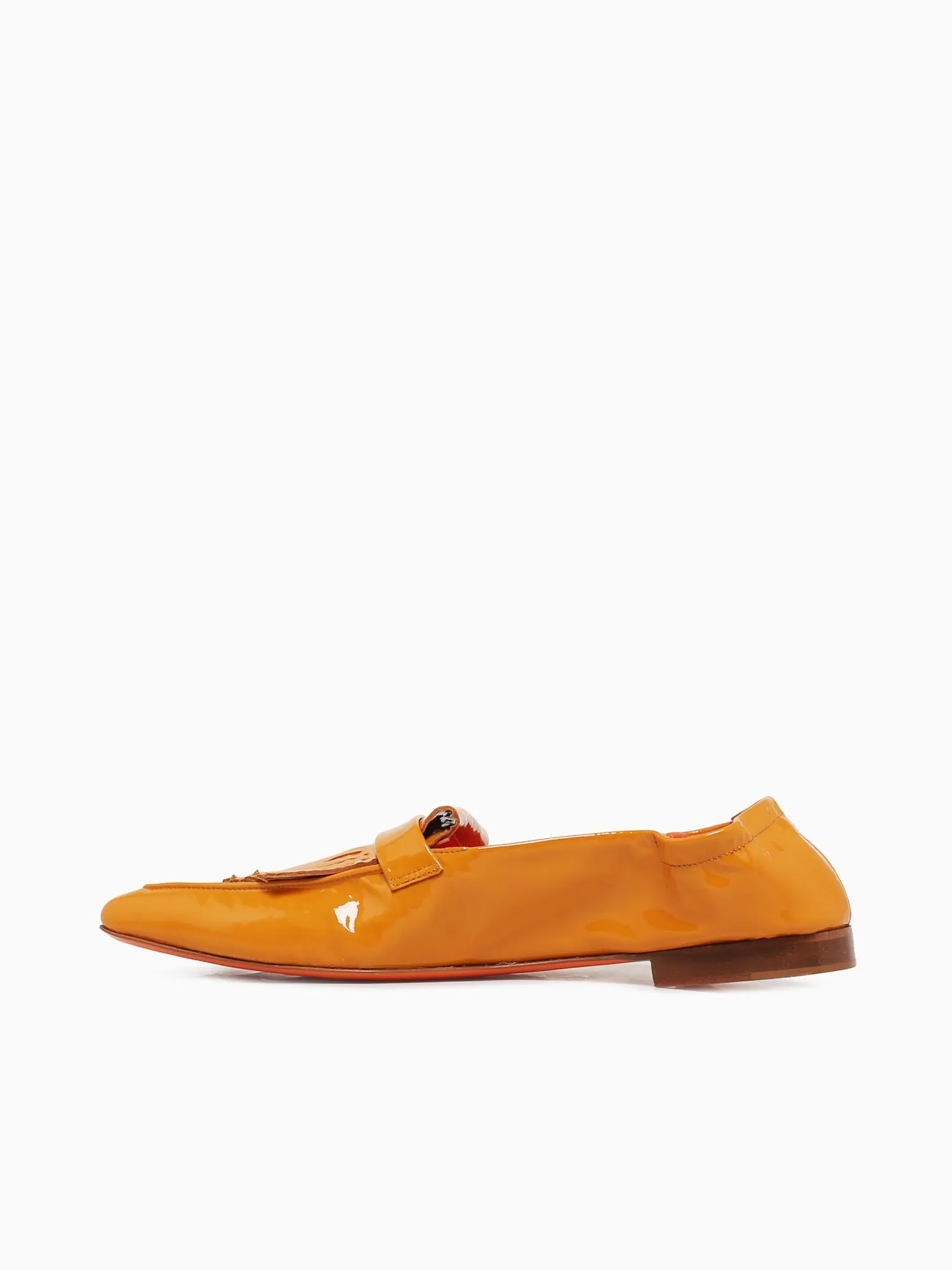 Stacked Loafers Wedge 1c Apricot Vernice Bak
