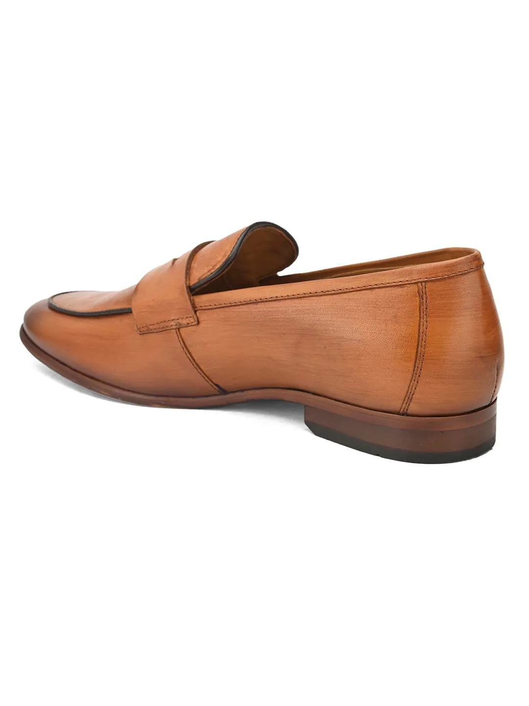 Alberto Torresi Genuine Leather Tan Loafers For Men Swims Loafers