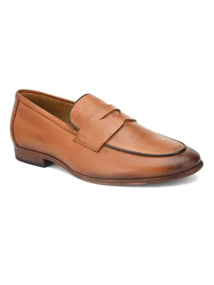 Alberto Torresi Genuine Leather Tan Loafers For Men Loafers Embroidered