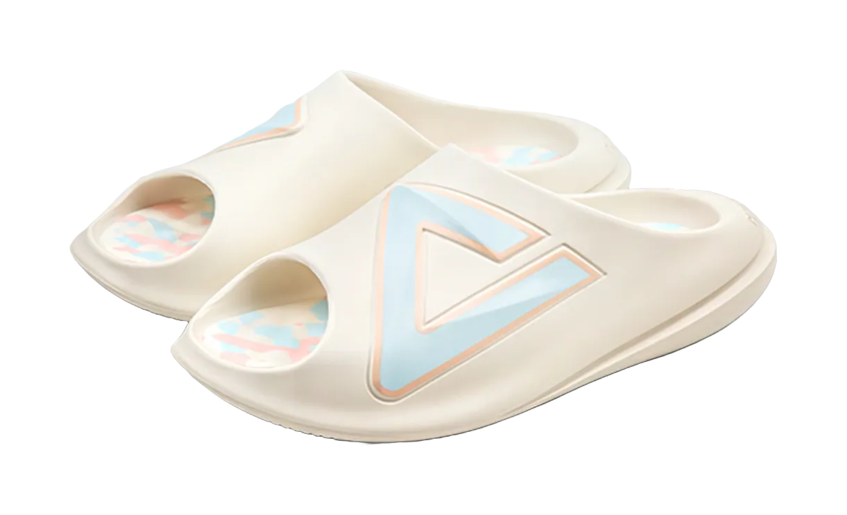 Slippers For Plantar Fasciitis PEAK Very Small Fat Drag EVA Slip Resistant Abrasion Resistant Cushioning Slide Slippers Unisex White Blue