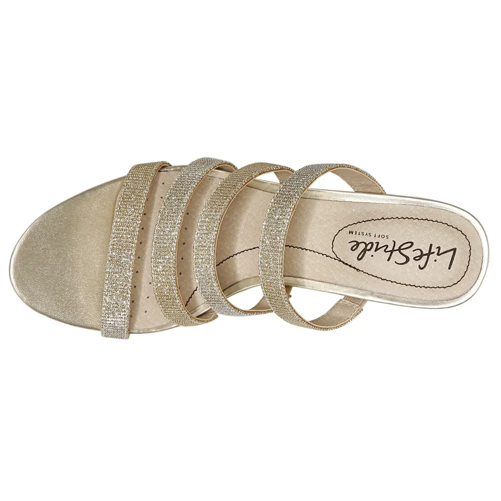 Closed Toe Flat Sandals Marquee Rhinestone Strappy Sandals