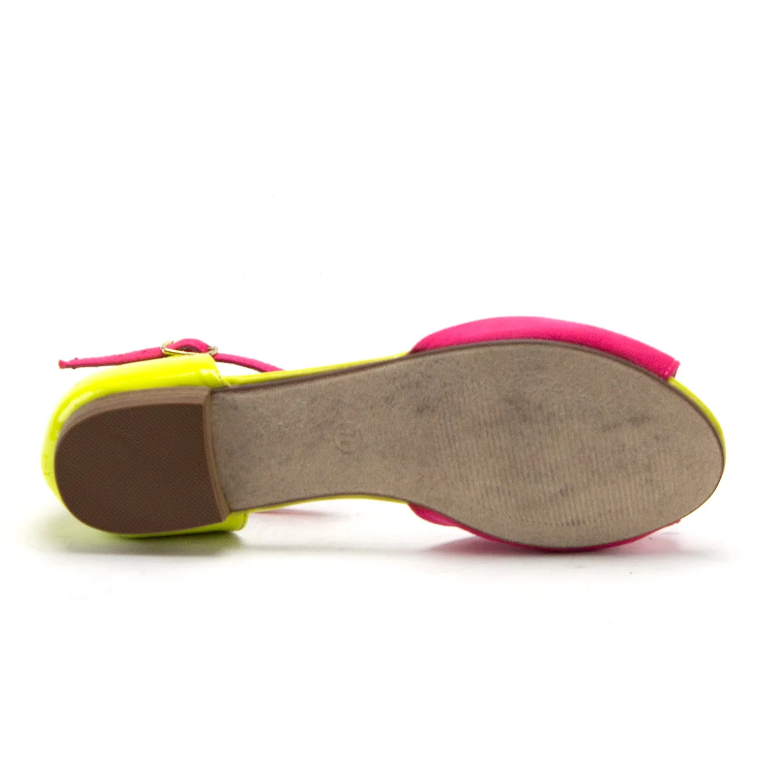 Women's Peep Toe T-Strap Stud Flat Sandals Becky-41 Sandals Website