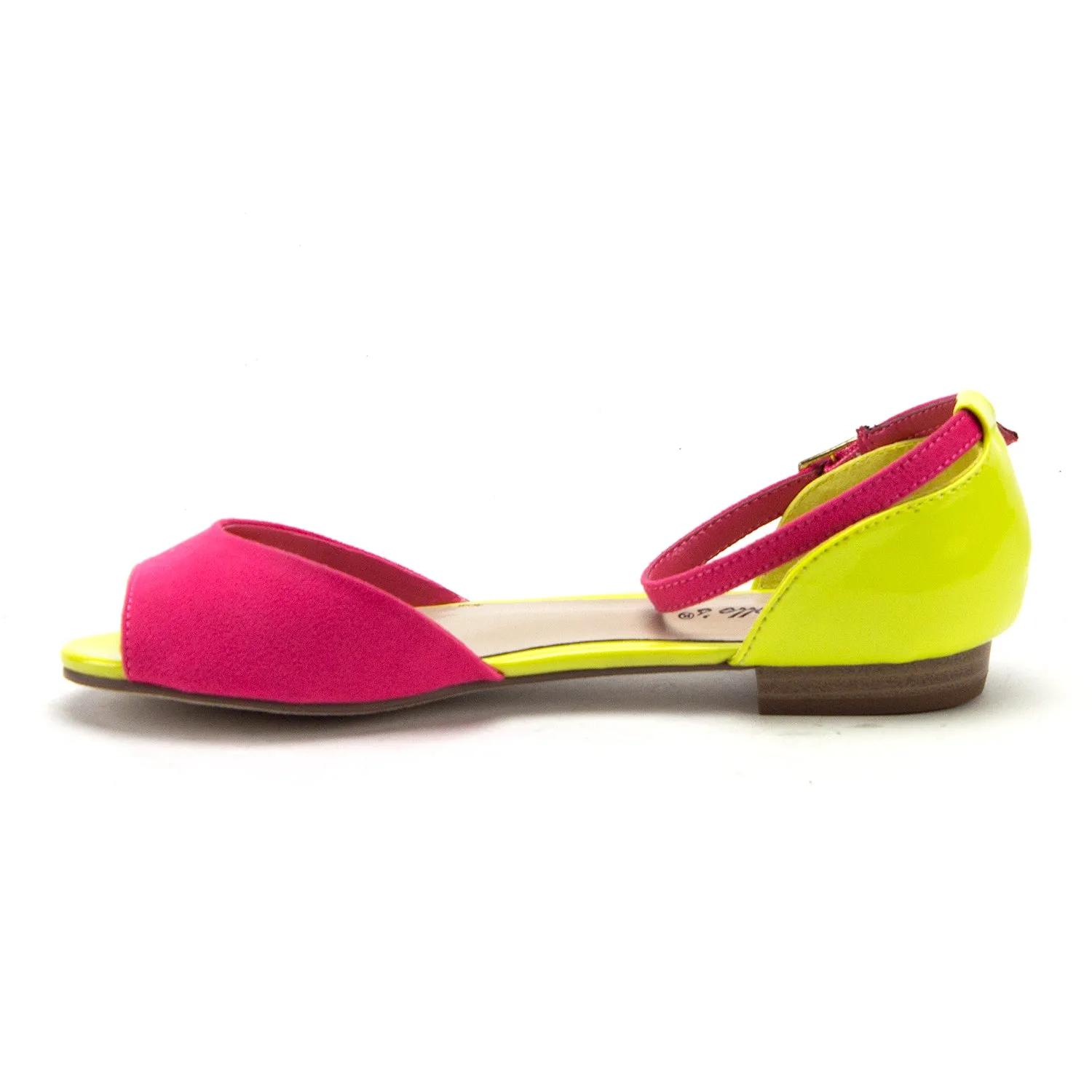 Women's Peep Toe T-Strap Stud Flat Sandals Becky-41 Sandals For Leather