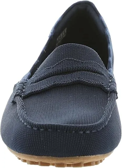 Skechers Women's Cleo Driver-Power Couples Ballet Flat White And Navy Blue Basketball Shoes