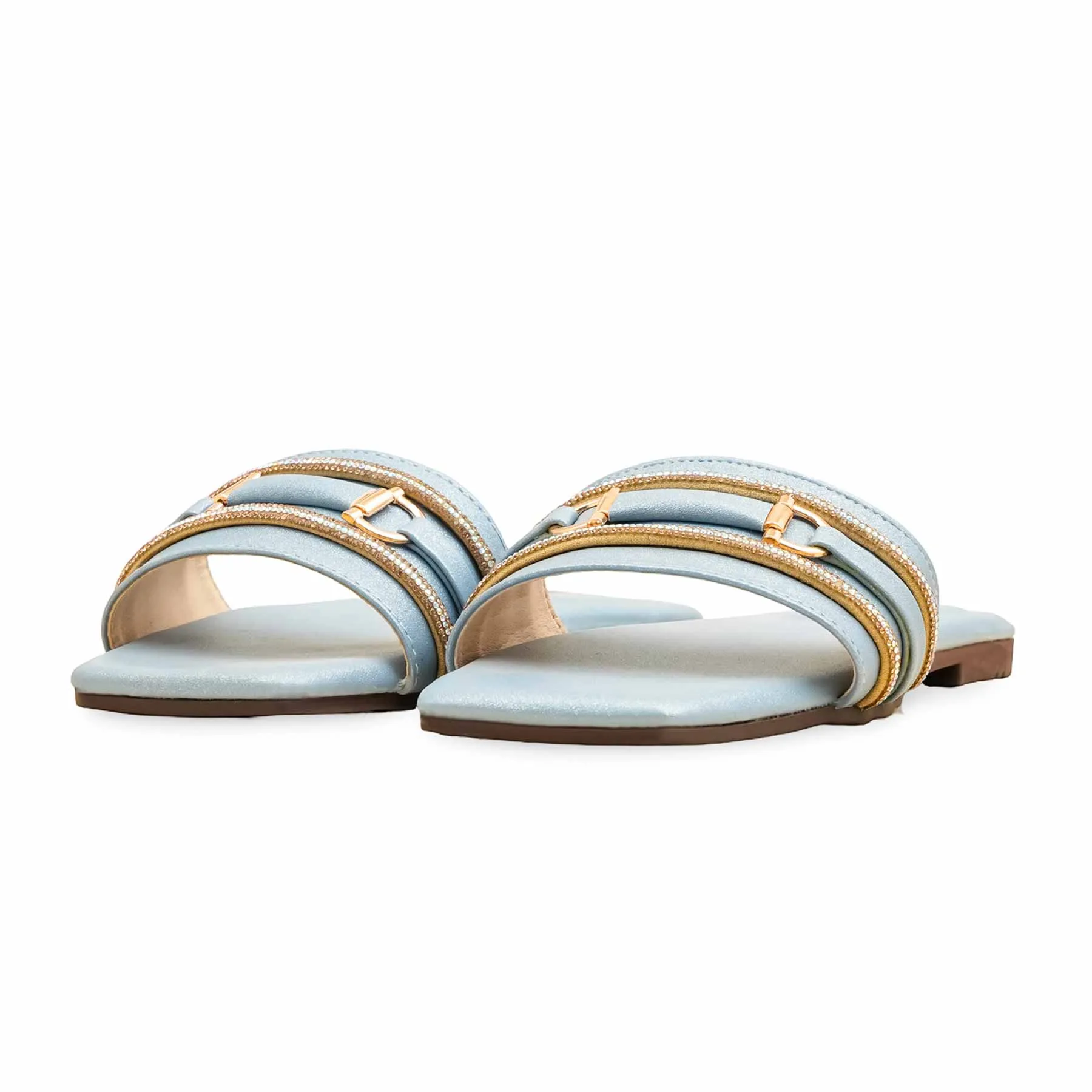 Sky Blue Casual Slipper For Ladies CL2101