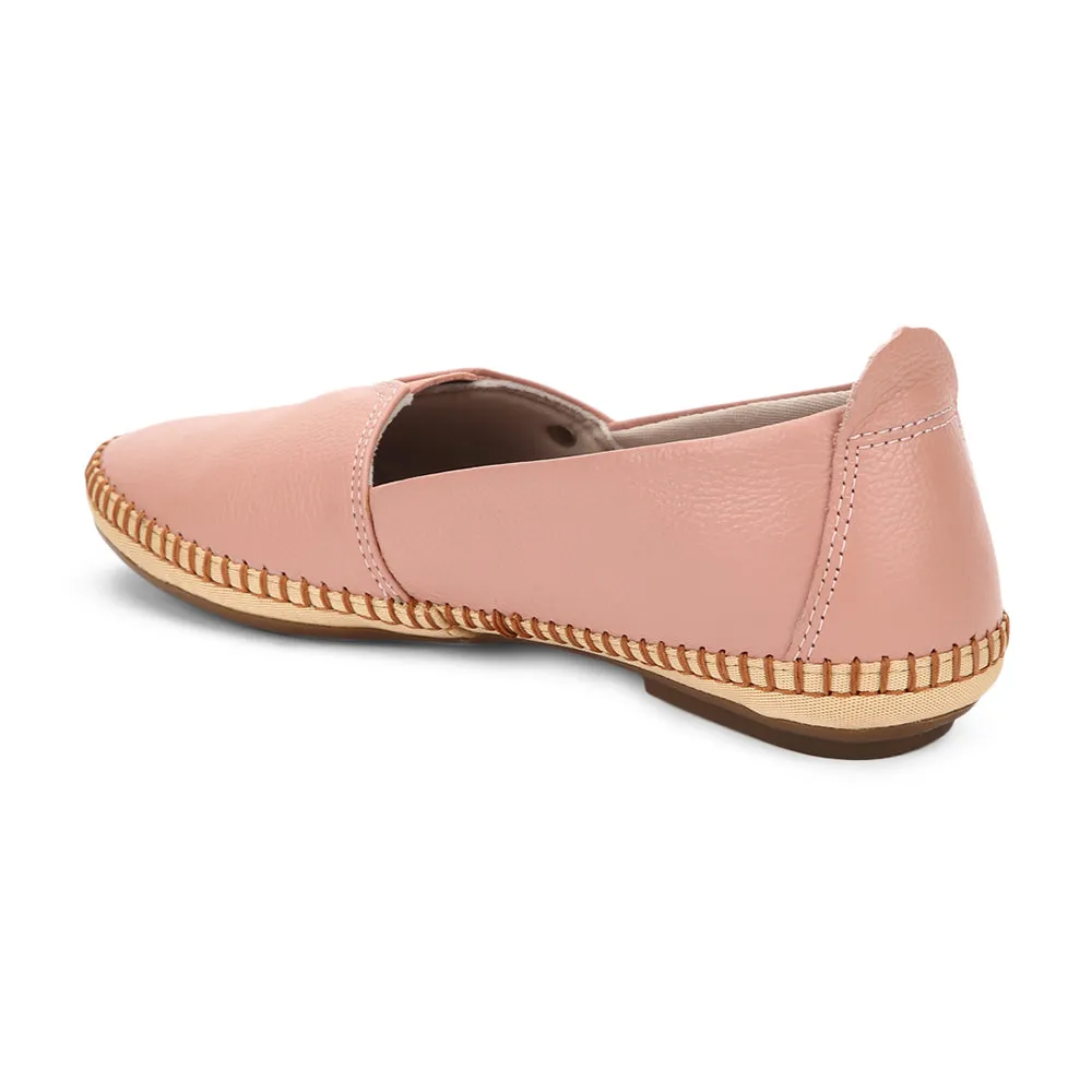 Hush Puppie Loafers Healers Casual (Peach) Ballerina Shoes For Ladies LARRY-02 By Liberty