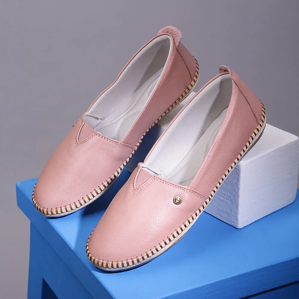 Skin Loafers Healers Casual (Peach) Ballerina Shoes For Ladies LARRY-02 By Liberty