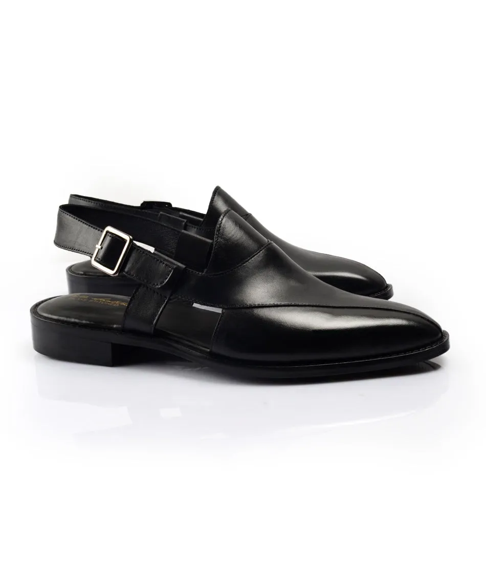 Retro Loafers Leather Peshawari - Black