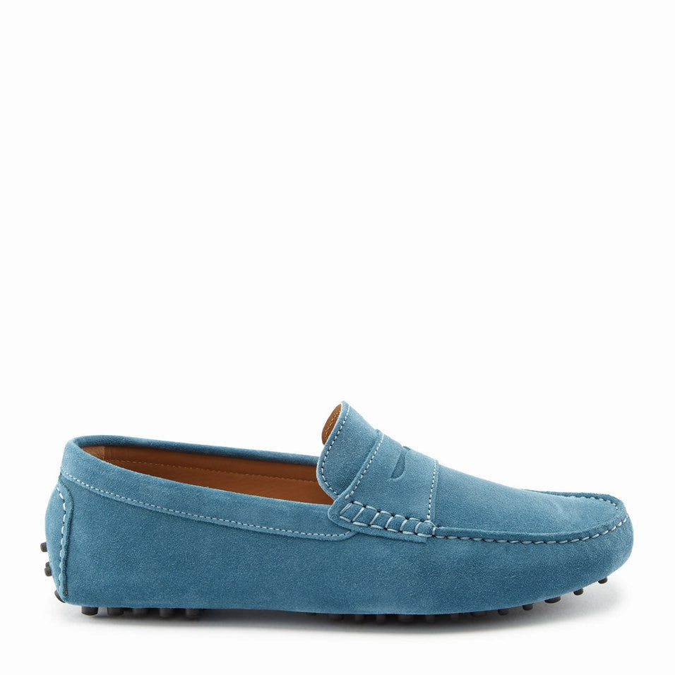 Loafers To Wear With Suit Penny Driving Loafers, petrol blue suede