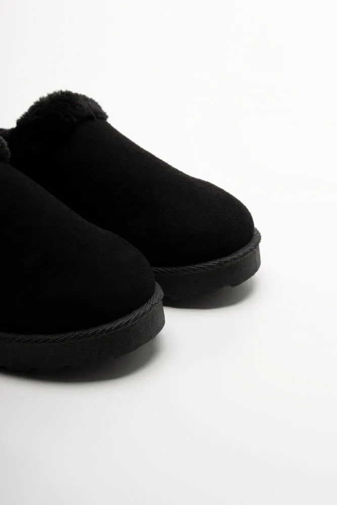 On Trend Flat Shoes Slippers Black