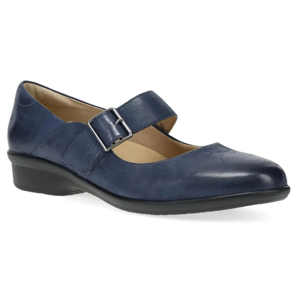 Dansko Collette Navy Burnished Nubuck Mary Jane (Women's) Dress Shoes At Walmart