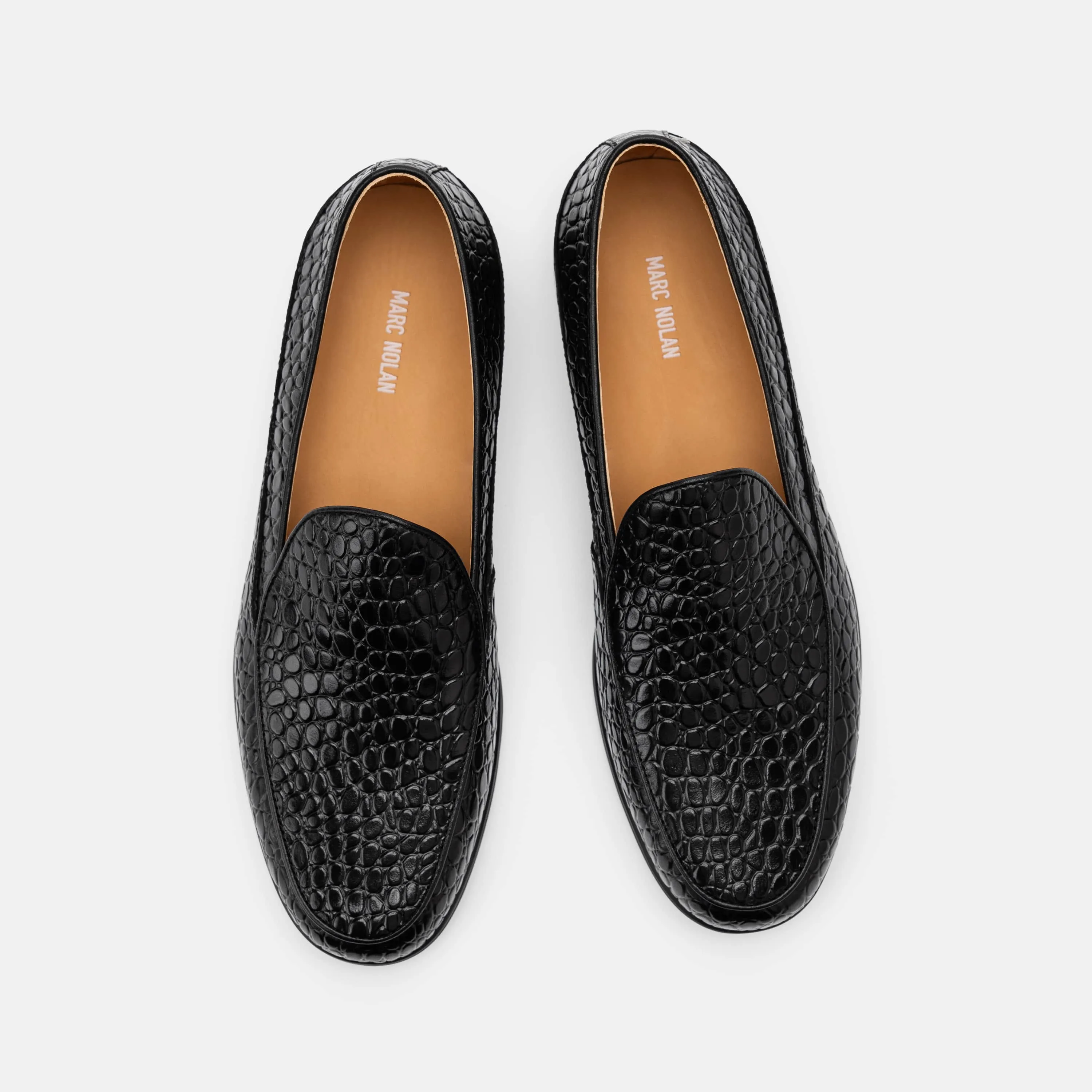 Hugo Boss Loafers Sale Alessandro Black Croc Leather Venetian Loafers
