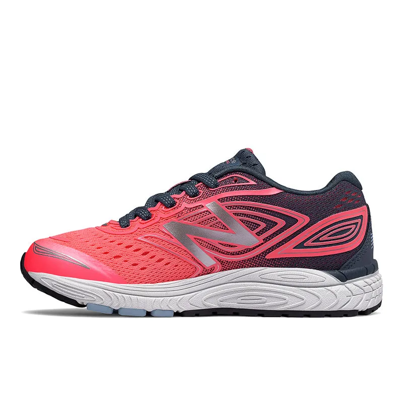 880v7 - Guava with Navy - Kids Low Arch Foot Running Shoes