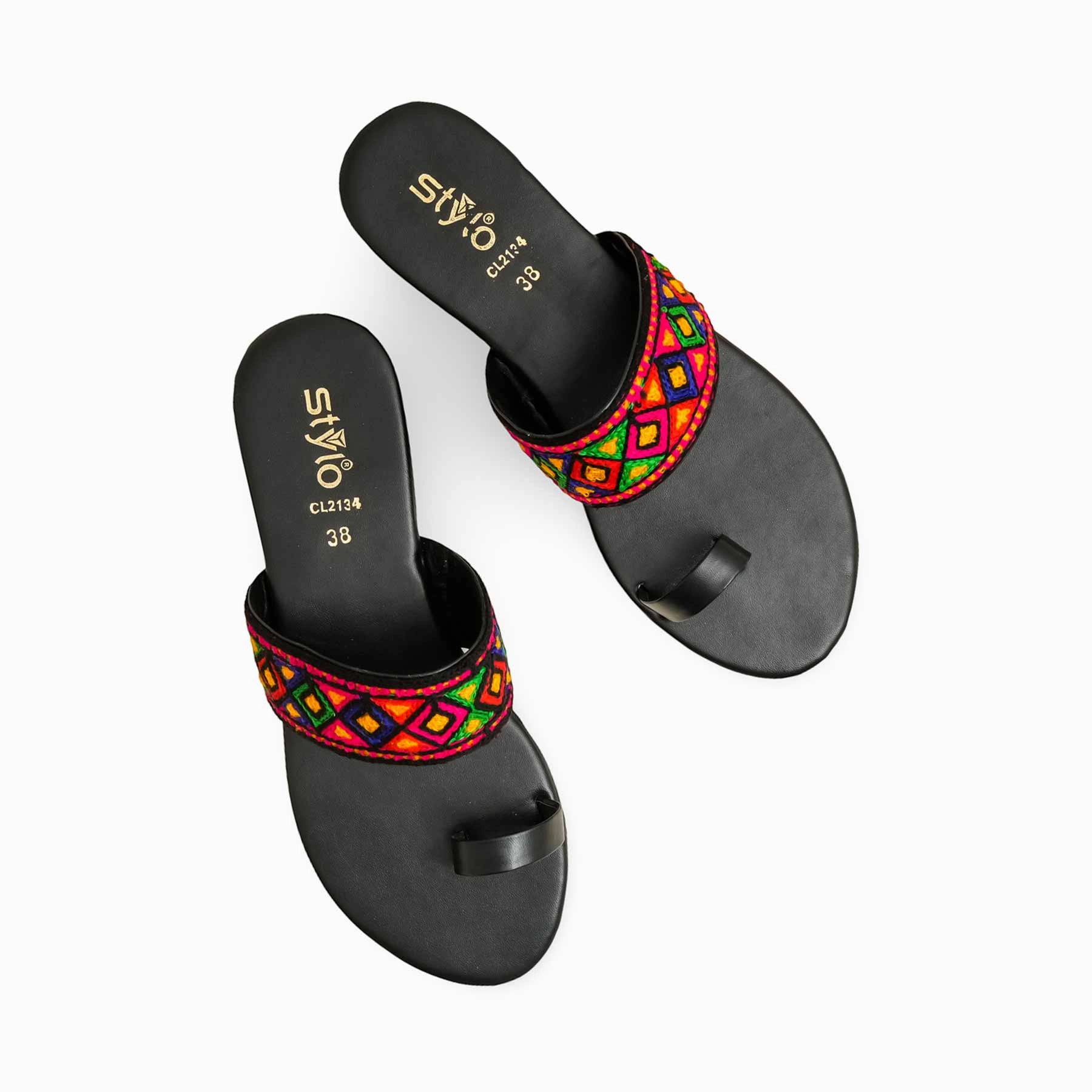 Black Casual Chappal For Women CL2134