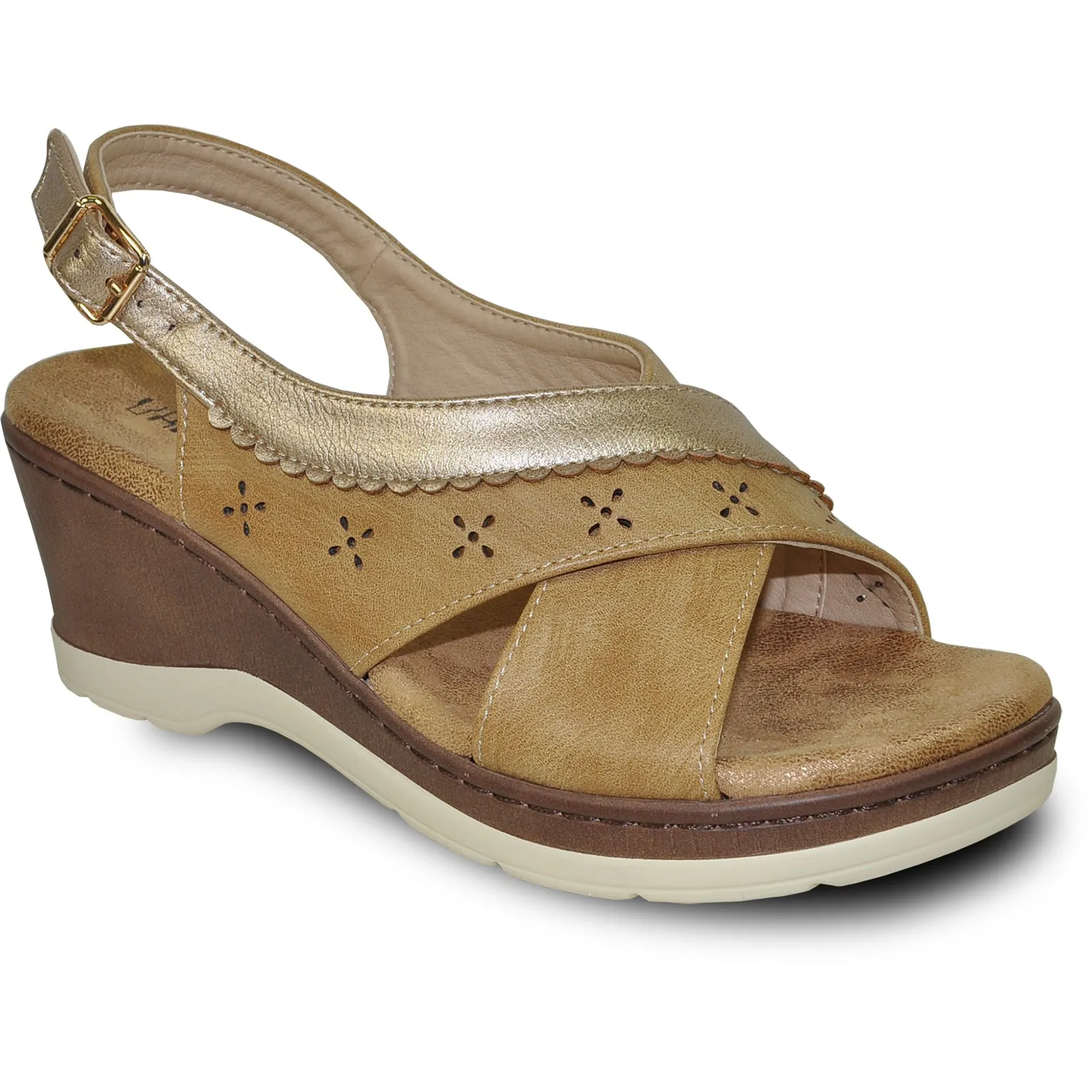 Sandals On Sale VANGELO Women Sandal PARKER Wedge Sandal Tan