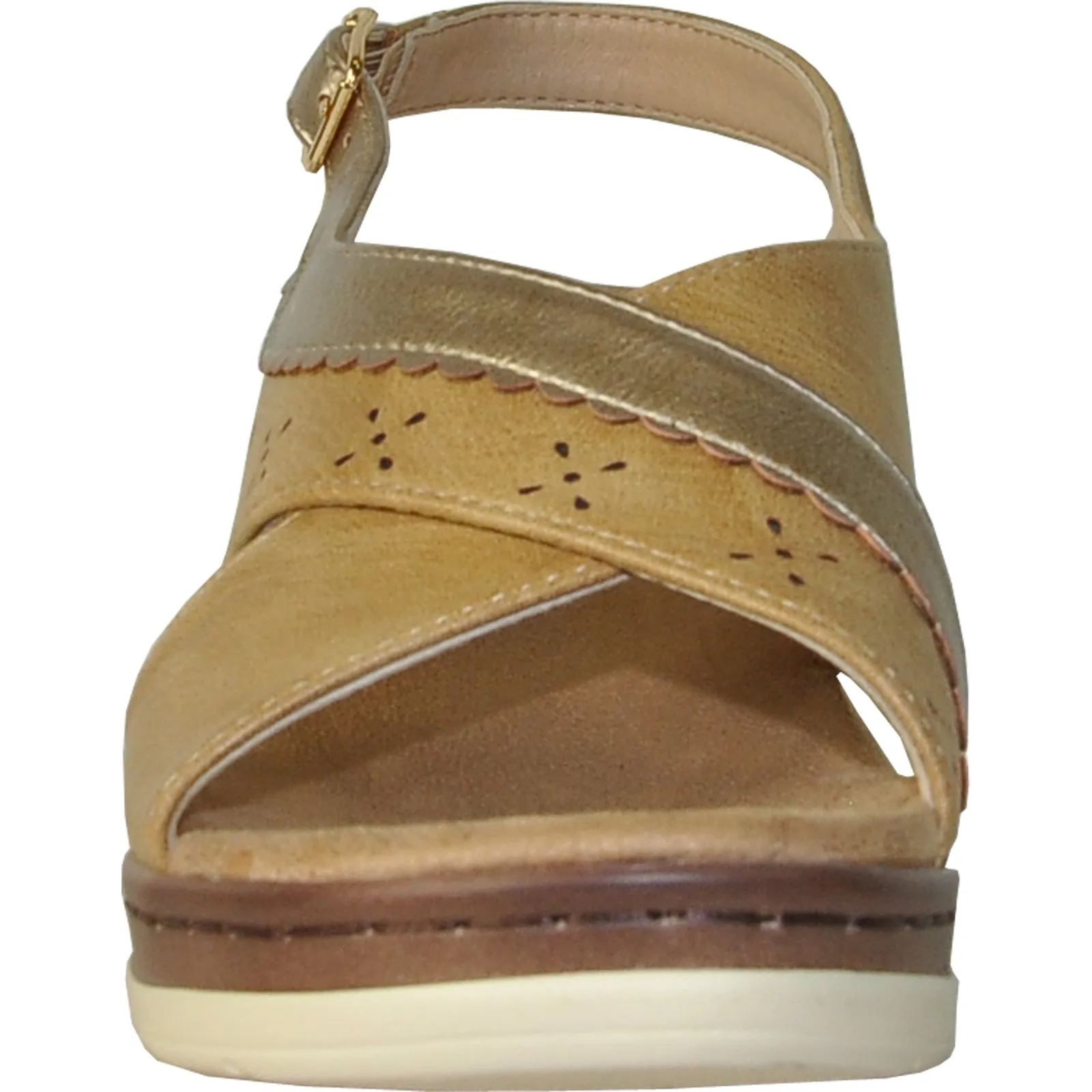 VANGELO Women Sandal PARKER Wedge Sandal Tan Sandals Caribbean