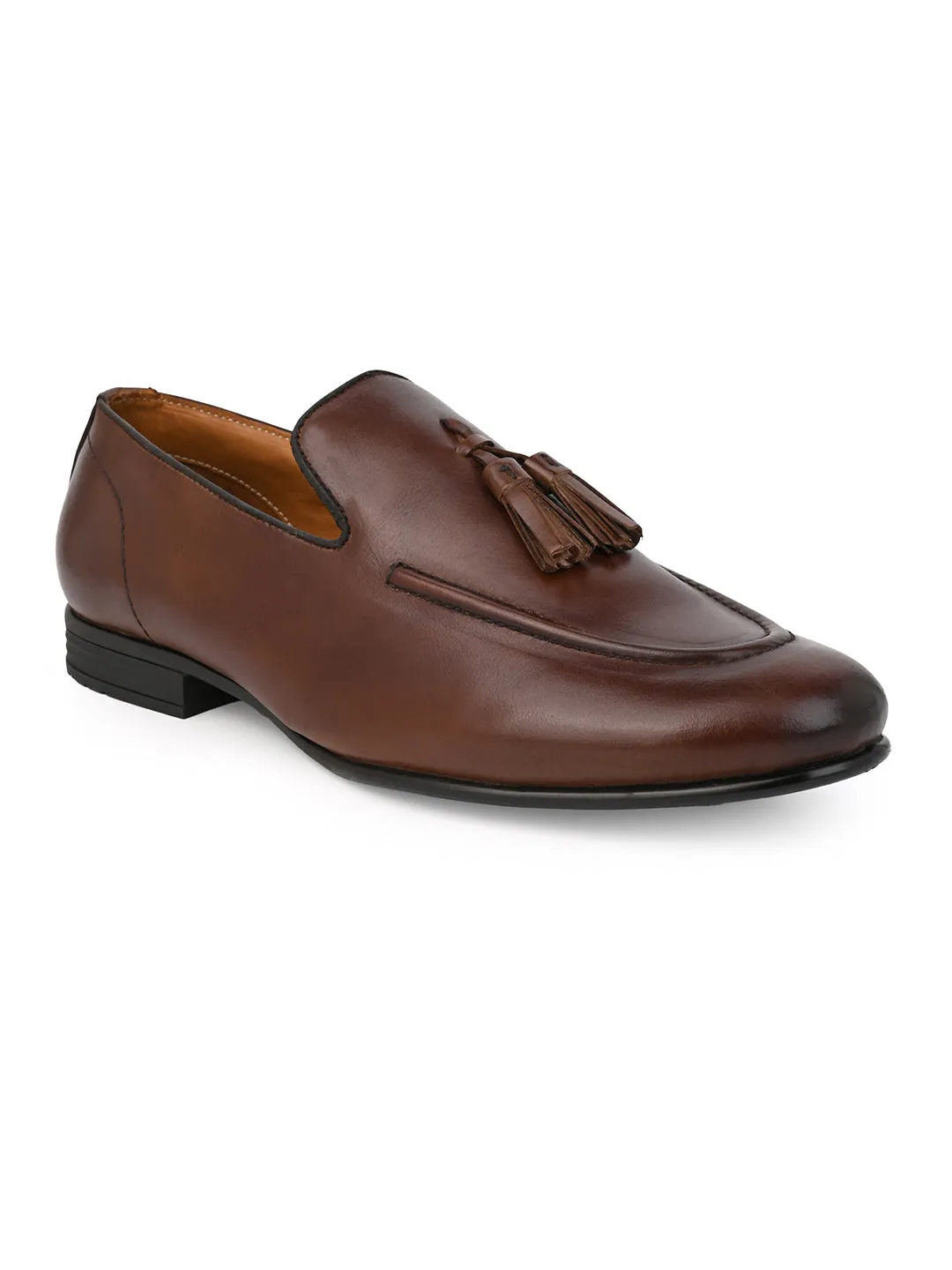 Alberto Torresi Genuine Leather Black Tassel Loafers For Men Derschutze Loafers