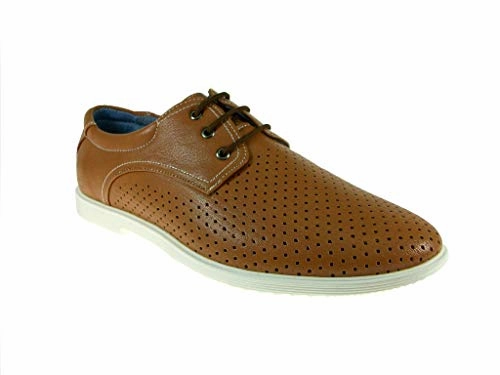 Shoes To Wear With Dresses Men's Luke-01 Casual Round Toe Perforated Driving Sneakers Shoes